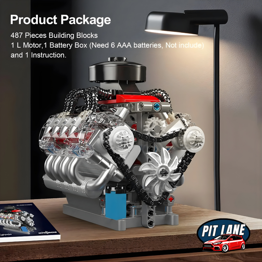 487-piece V8 Engine Model Kit by Pitstuff™