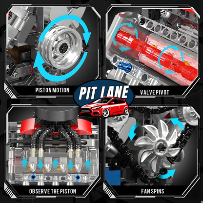 487-piece V8 Engine Model Kit by Pitstuff™